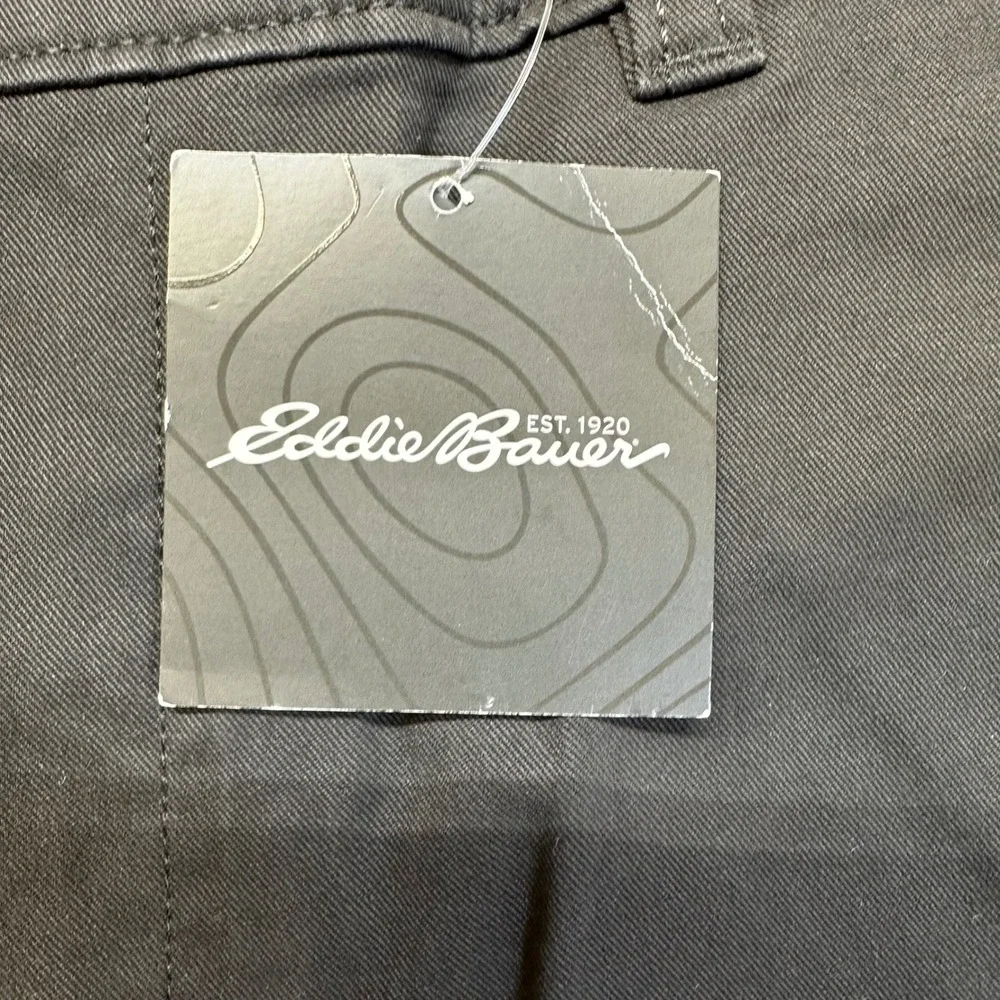 Eddie Bauer Chino Pants Mens Size 38x30 Dark Gray Slim Fit Specially Dyed